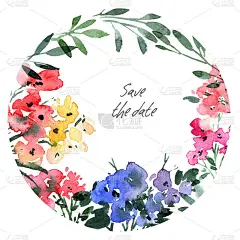 水彩鲜花贺卡