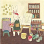 韩国插画家Lapinfee的小兔子 插画艺术--创意图库