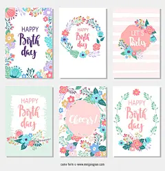 生日快乐贺卡矢量元素Happy birthday card