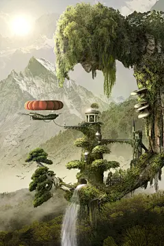 Matte Painting奇幻CG插画作品欣赏#采集大赛#