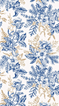 This contains an image of: Blue Seamless La toile Print Design