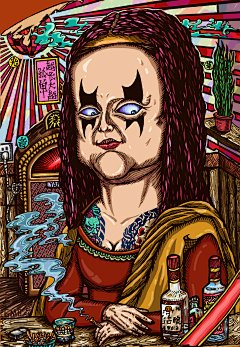 《蒙娜丽莎》结构与重组 
纹身、ROCK、烟、酒、老式点唱机、小酒馆范儿，越长大越孤单