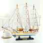 实木质帆船模型  