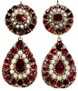 Very Scarce Georgian Garnet & Pearl Earrings.  Possibly English,  circa 1820.