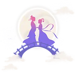 【米图网-52mitu.com】七夕 情人节 喜鹊 牛郎 织女 插画 手绘七夕情人节元素