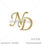 ND initial monogram logo