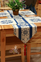 中国风中式桌布茶几布家居软装饰桌旗餐垫餐桌套装