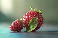 丰盛多汁的覆盆子水果摄影图片
