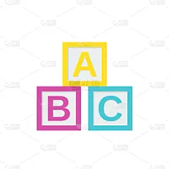 字母表次序,积木,扁平化设计,动画片,儿童,幼儿,婴儿,家庭,男孩,女孩