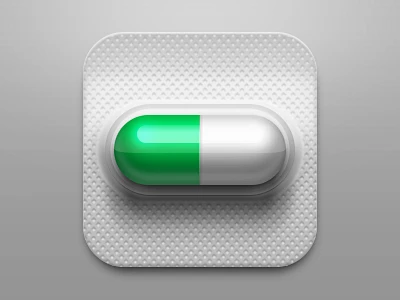 胶囊图标塑料金属 ios 胶囊图标 app ui 医疗绿色-花瓣网