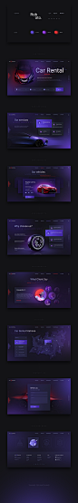 Car Rental : Creative landing page concept for car rental service. This is a creative design that made for space travel application. I hope you will like it!