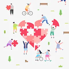 团队协作 手绘人物 休闲生活 人物插图插画设计AI