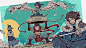 插画 手绘 场景 古风 人物 海报 KV