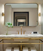 Bathroom - 11 Howard in New York City, USA brass vanity: 