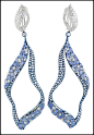 Miiori blue sapphire (just over 14cts) and diamond (11.69cts tw) earrings set in titanium and 18k white gold.