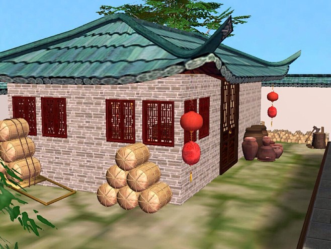 古代房屋 古代背景 古代场景 古风 竹屋 木屋 室内 风景 农家小院 建筑