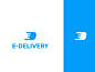 E-Delivery Logo 2d design blue deliver app logo