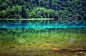 梦幻五花海，其之八。“五花海”这个名谓，正是来源于湖水逐层变幻的绚丽色彩。,木头