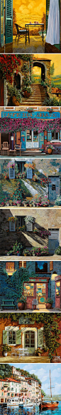意大利艺术家Guido Borelli 的风景油彩