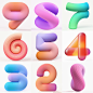 3D adobe dimension Icon letters model pastel Render type typography  