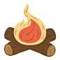 wooden campfire flame