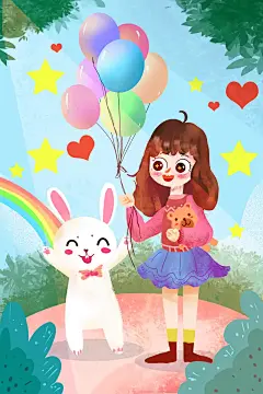 喜庆大气六一儿童节插画