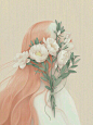 少女与花