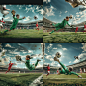 suyunkai_A_young_soccer_player_in_green_uniform_is_diving_to_ca_9