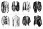 A study in jackets 2- military style : Practice with various military-style jackets, studied from photos.