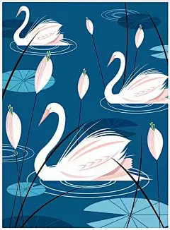 分享一组森系动物风格插画，创意十足，配色清新，很适合新手临摹学习。
#灵感##创意脑洞##配色##插画##森系# ​​​​