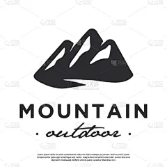minimalist hipster mountain logo