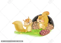 松鼠插画卡通