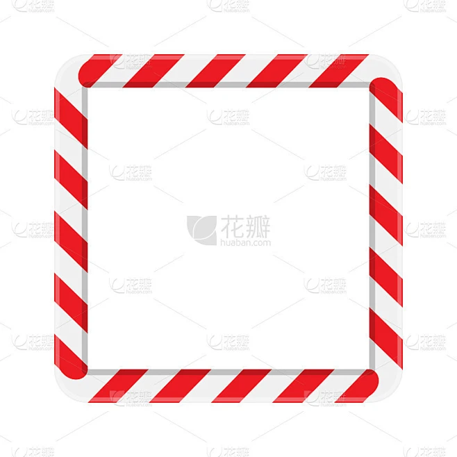 糖果手杖方框。红白相间的条纹。圣诞节棒棒糖图案。节日圣诞节的背景。矢量插图与复制空间。剪贴簿模板。素材-花瓣网