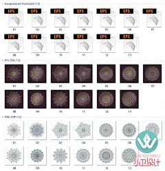 免扣曼陀罗万花筒花卉花朵插画古典镂空雕刻图案纹饰设计素材图ai-淘宝网