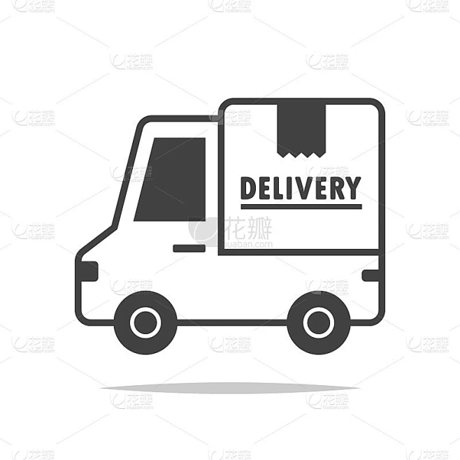 Delivery truck icon vector素材-花瓣网