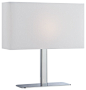Table Lamp, Chrome and White Fabric Shade contemporary-table-lamps