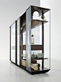 Glass and aluminium display cabinet / wardrobe KRISTAL by Molteni & C.