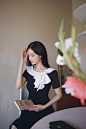 Amelie dress line.s/s Black Ribbon Mermaid dress