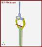 输入：蓝色曲柄的摆动

输出：绿色棘轮齿条

曲柄的来回运动均使得齿条向上运动。

棘爪拉动齿条。

弹簧维持棘爪和棘轮齿条的接触。