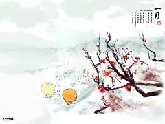 月份花卉壁纸：一月梅花 via沪江CC猫 下载地址：http://vdisk.weibo.com/s/rNUCt