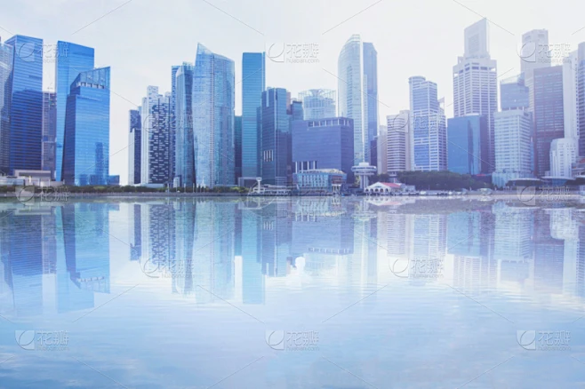 留白,都市风景,现代,城市天际线,办公室,水,天空,美,新的,水平画幅素材-花瓣网