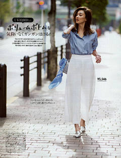 白桃风筝采集到衬衫街拍图   日系杂志图