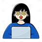 卡通感文体娱乐女人元素 