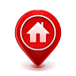 Home icon pin deal.  isolated on white Free Vector