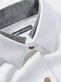 OVO Things Twill Shirt with a unique collar detail as just a hint of another collar.: 