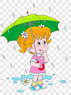 雨中打伞的女孩卡通手绘PNG图片➤来自 PNG搜索网 pngss.com 免费免扣png素材下载！