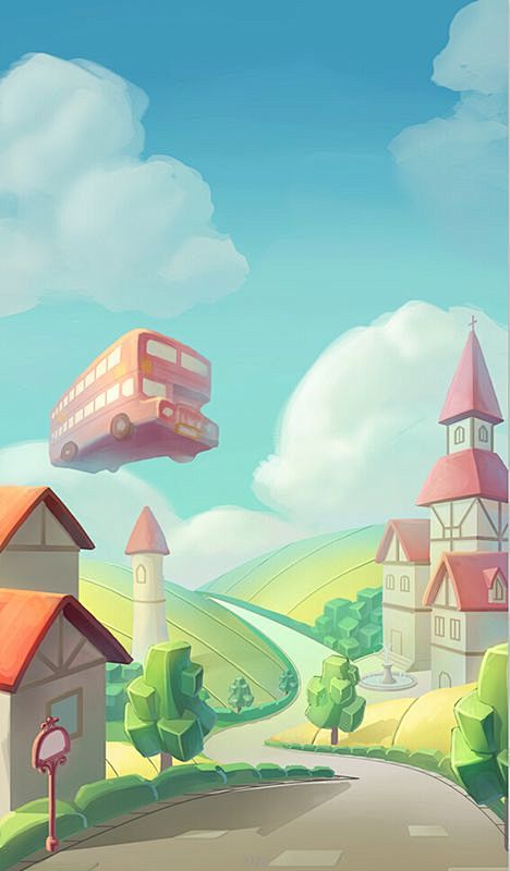 作品：Q版三消游戏场景（by.旅行家树先...