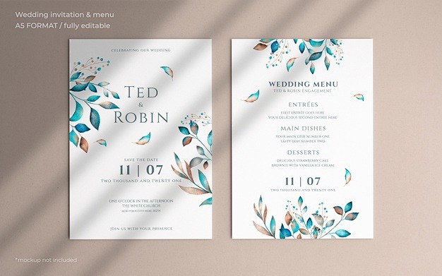 Floral wedding invit...