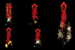 春节烟花爆竹鞭炮TGA透明序列视频素材