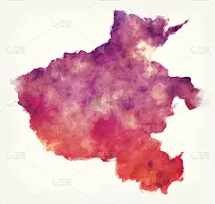 河南省中国水彩图的前面是白色的背景